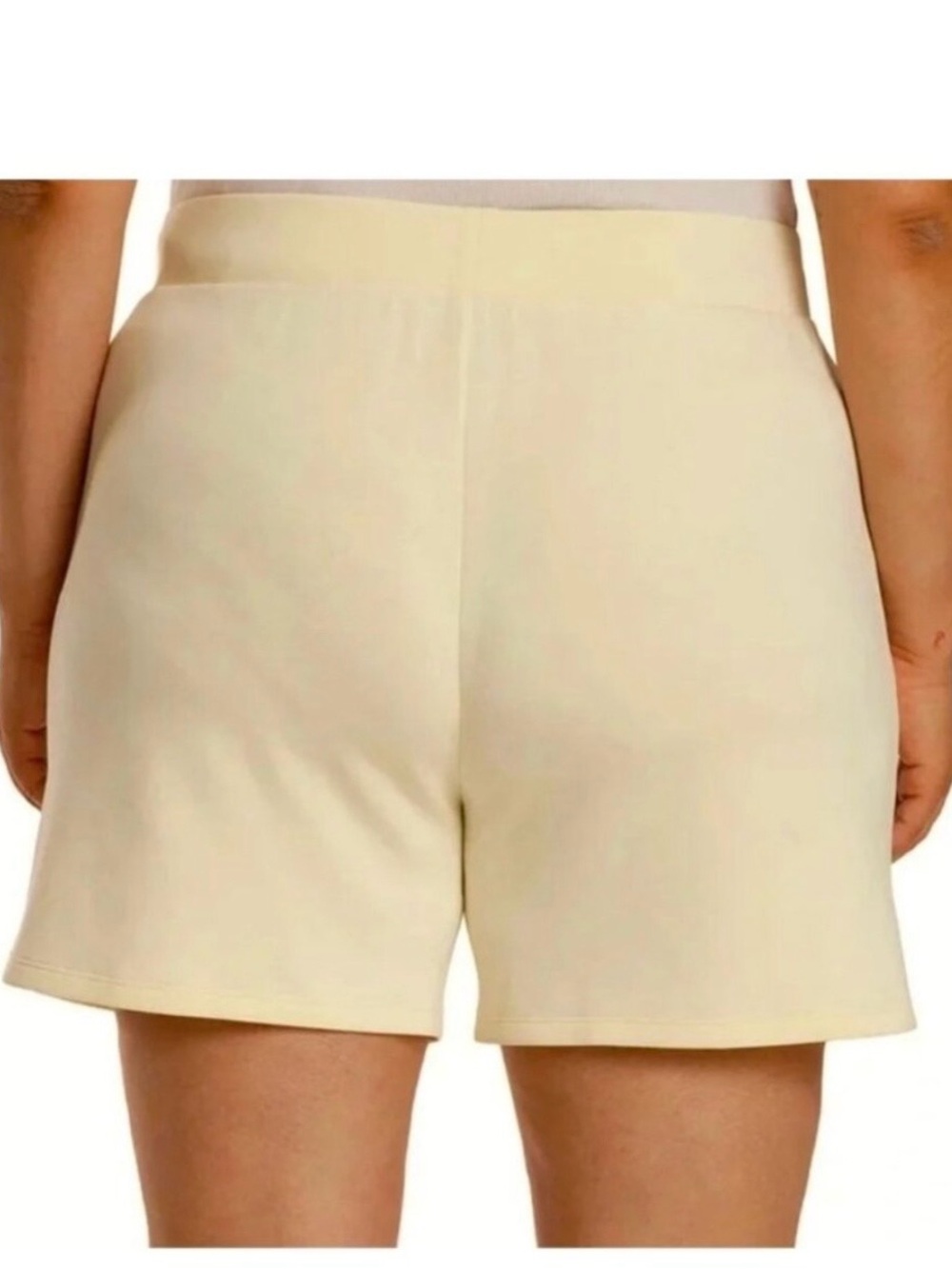 NWT Lazypants High-Waist Yellow Pull-On Shorts Women Large Costco Lazy Pa Pocket - Picture 2 of 3